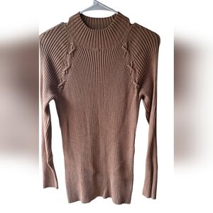 International Concepts Tan Ribbed Sweater